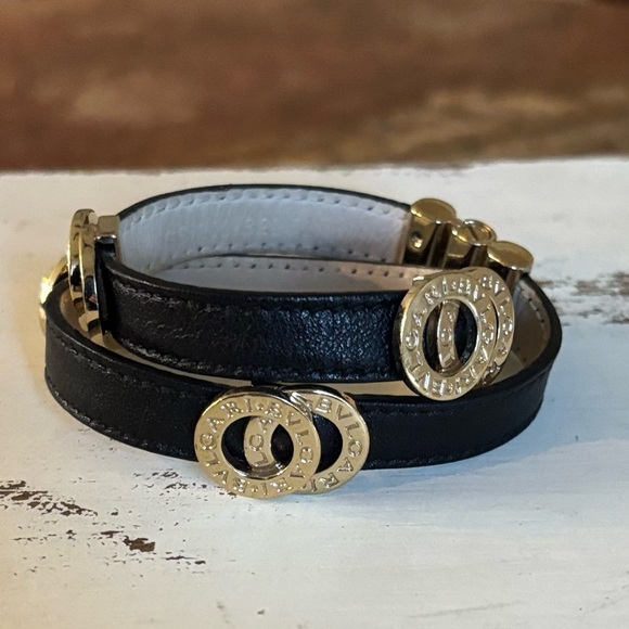 BVLGARI Jewelry - Bvlgari Authentic Black Wrap Bracelet